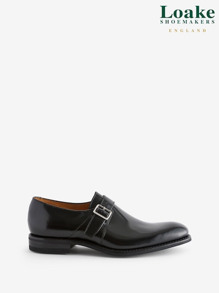 Loake Monk Black Shoes (B67406) | £180