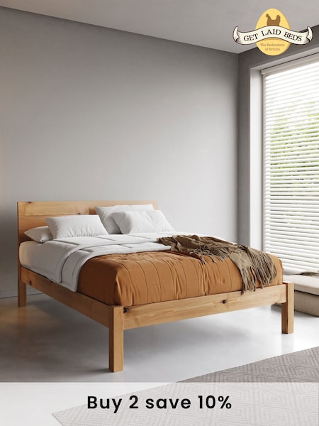 Get Laid Beds Honey Natural Kensington Solid Wood Bed (B67520) | £630 - £915