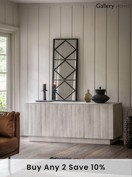 Gallery Home Whitewash Millom 4 Door Sideboard (B67586) | £1,106