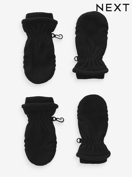 Charcoal Grey Fleece Mittens 2 Pack (3mths-6yrs) (B67714) | £4.50 - £5.50