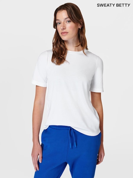 Sweaty Betty White Essential Crew Neck T-Shirt (B67977) | £30