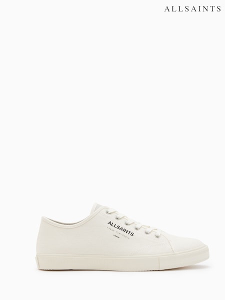 AllSaints White Underground Canvas Low Trainers (B68216) | £89