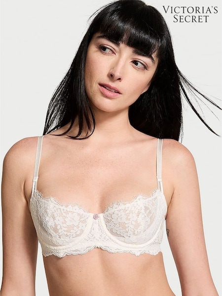 Victoria's Secret Coconut White Unlined Balcony Lace Bra (B68333) | £45
