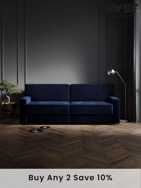 Jay-Be Luxe Velvet Royal Blue Linea 4 Seater Sofa Bed (B68373) | £3,405