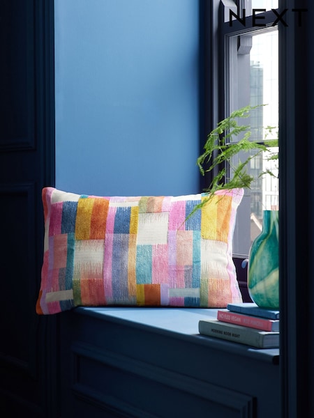 Multi Bright Cut Velvet Retro Etch 40 x 59cm Cushion (B68397) | £26
