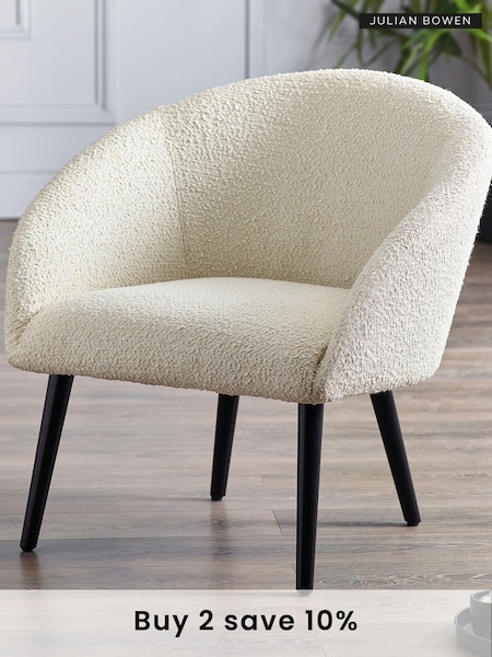 Julian Bowen Cream Amari Boucle Accent Chair (B68495) | £215