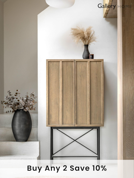Gallery Home Smoked Dalry 2 Door Cocktail Cabinet (B68544) | £615