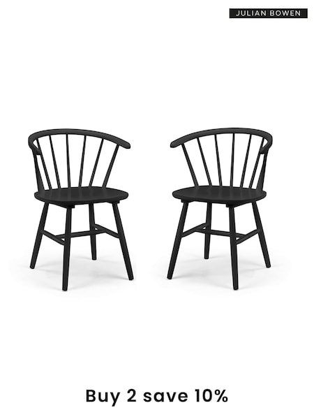 Julian Bowen Set of 2 Black Modena Dining Chairs (B68946) | £185