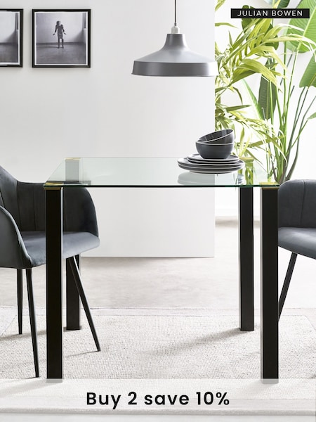 Julian Bowen Black Piero Square Table (B69187) | £125