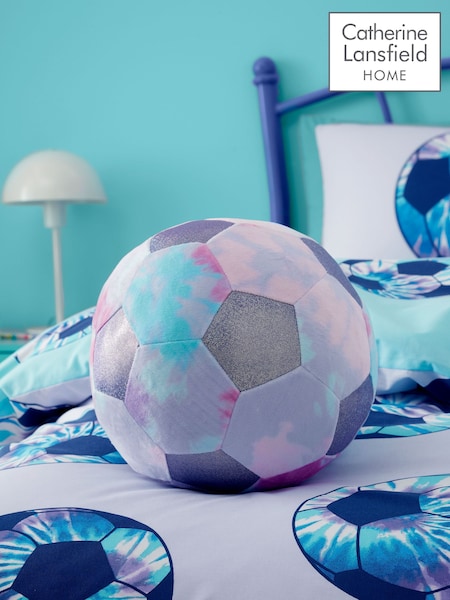 Catherine Lansfield Lilac Tie Dye Football Shaped Cushion (B69239) | £14