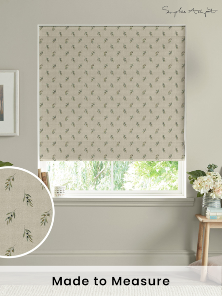 Sophie Allport Natural Linen Olive Made to Measure 100% Cotton Roman Blinds (B69260) | £79