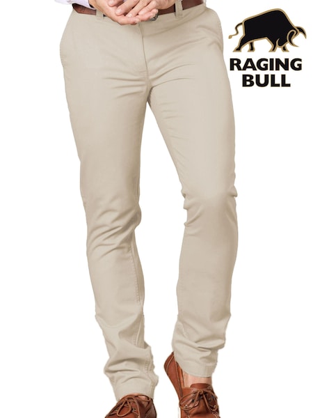 Raging Bull Tapered Chino Brown Trousers (B69350) | £69