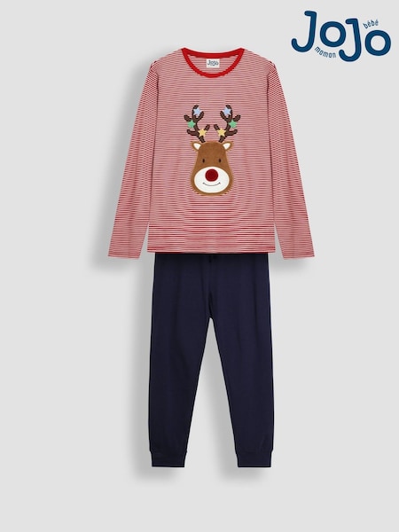 JoJo Maman Bébé Red Mens Reindeer Pyjamas Set (B69405) | £39.50