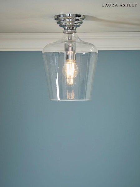 Laura Ashley Chrome Ockley Ceiling Flush Fitting Light (B69415) | £70