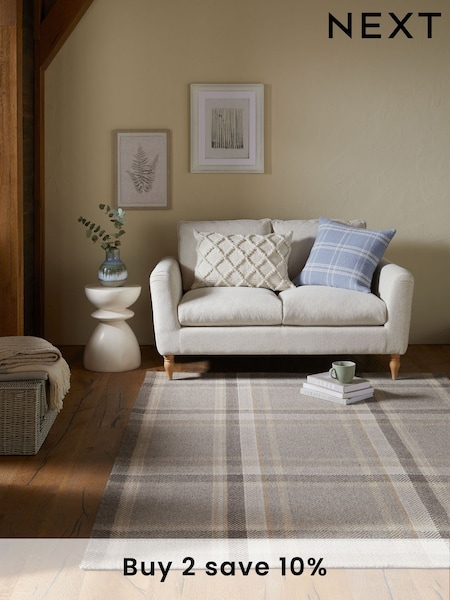 Grey Barton Check Rug (B69735) | £80 - £350