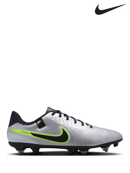 Nike Metallic Silver/Black Adults Tiempo Legend 10 Academy Soft Ground Football Boots (B69814) | £80