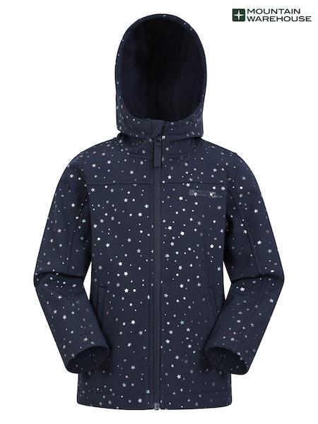 Mountain Warehouse Berry Pink Exodus Kids Printed Water-Resistant Softshell Jacket (B69935) | £24