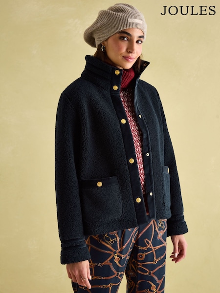 Joules Fleur Navy Blue Fleece Jacket (B69984) | £79.95