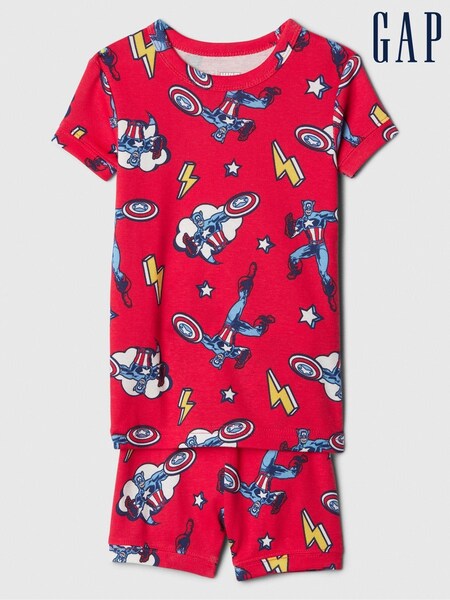 Gap Red Marvel Captain America Organic Cotton Marvel Pyjama Set (6mths-5yrs) (B70046) | £9