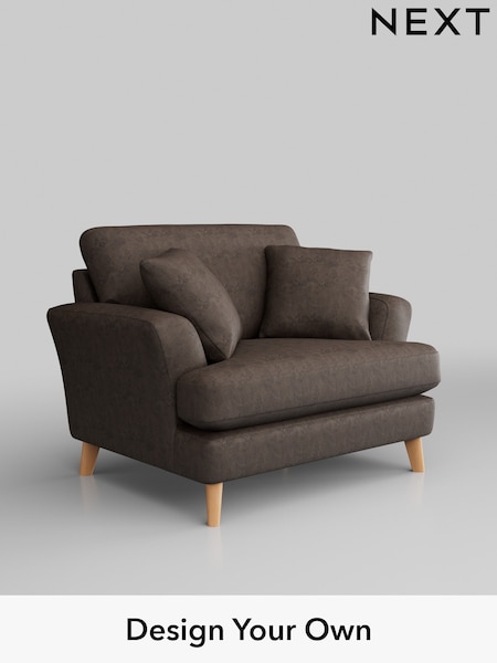 Monza Faux Leather Easy Clean/Peppercorn Brown Conway Relaxed Sit (B70395) | £975