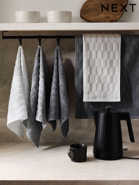 Set of 3 Grey Set of 5 Tea Towels (B70417) | £20