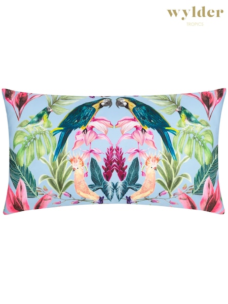 Wylder Sky Blue Kali Birds Tropical Outdoor Cushion (B70885) | £19