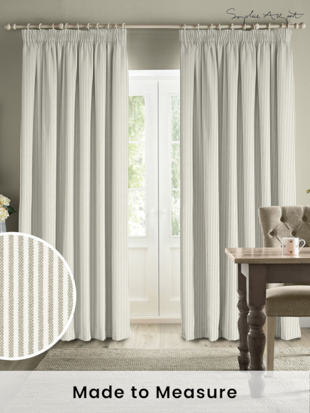 Sophie Allport Natural Stamford Stripe Made to Measure 100% Cotton Curtains (B71147) | £91