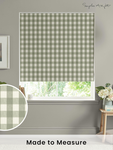 Sophie Allport Green Gingham Made to Measure 100% Cotton Roman Blinds (B71465) | £79