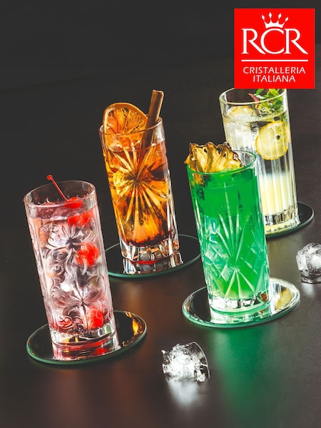 Rcr Set Of 4 Mixology Hiball Glasses 37cl