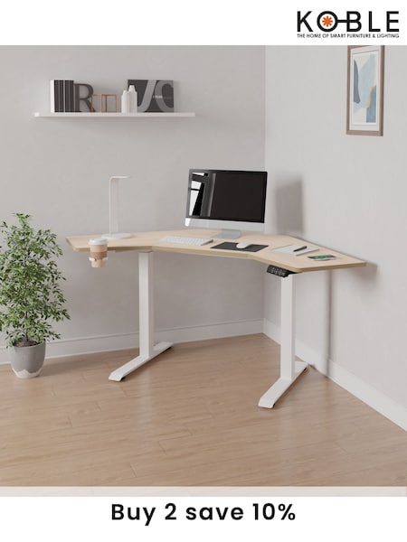 Koble Ash Gino Corner Height Adjustable Desk (B71799) | £300
