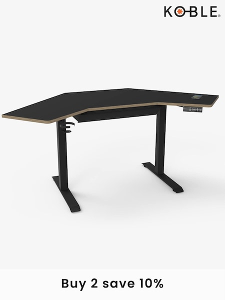 Koble Black Gino Corner Height Adjustable Desk With Drawer (B71949) | £325