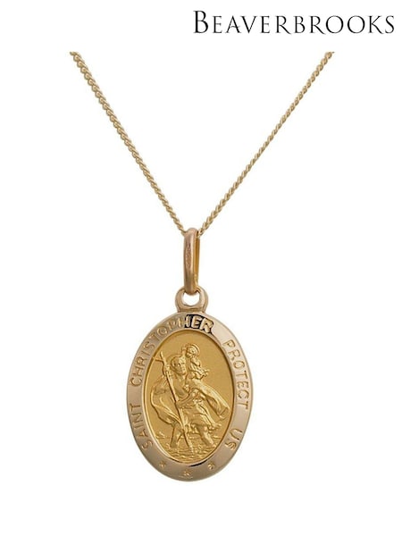 Beaverbrooks 9ct Yellow Gold Saint Christopher Pendant (B71959) | £350