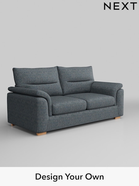 Boucle Weave Easy Clean/Dark Blue Hayden Highback (B72443) | £1,125