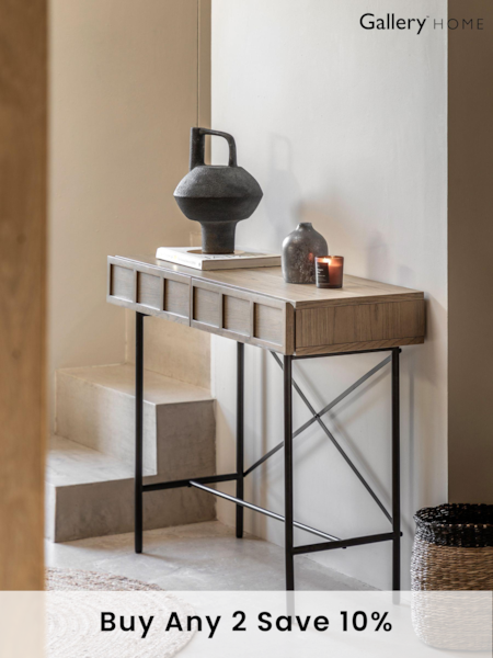 Gallery Home Brown Dalry 2 Drawer Console Table (B72580) | £382