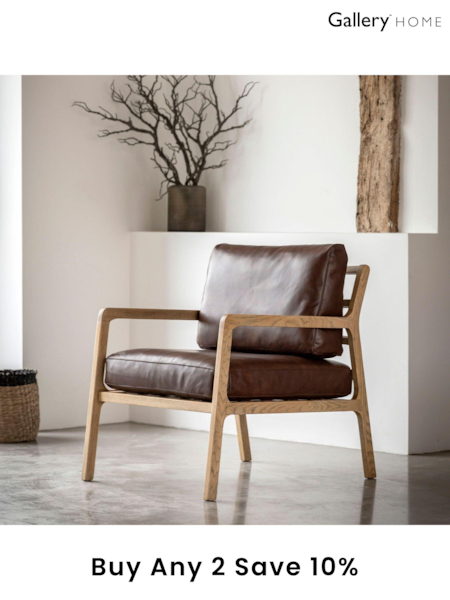 Gallery Home Brown Codie Leather Armchair (B72619) | £661