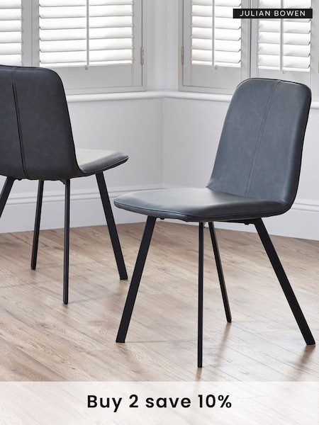 Julian Bowen Set of 2 Black Goya Dining Chairs (B72714) | £195