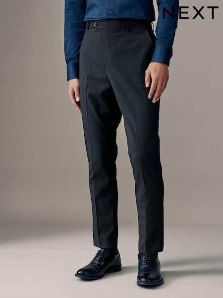 Black Relaxed Tapered Fit Stretch Smart Trousers (B72930) | £24