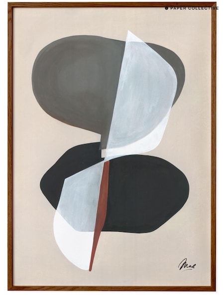 Paper Collective Grey Composition 01 Framed Wall Art Print in Dark Oak Frame (B72937) | £70 - £110
