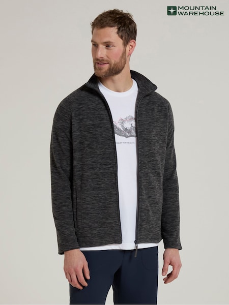 Mountain Warehouse Light Black Mens Snowdon II Full-Zip Fleece Jacket (B72950) | £32