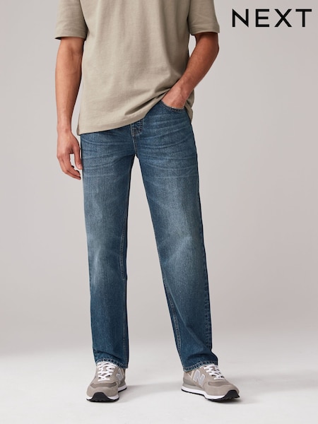 Blue Vintage Straight Fit 100% Cotton Authentic Jeans (B72958) | £20