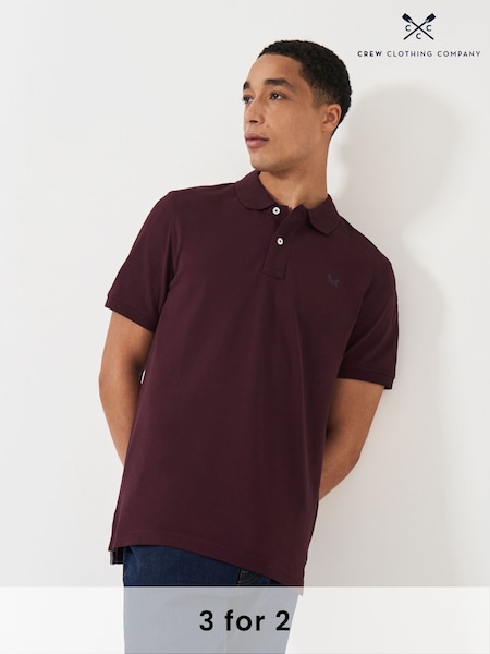 Crew Clothing Red 100% Cotton Pique Polo Shirt (B73052) | £40