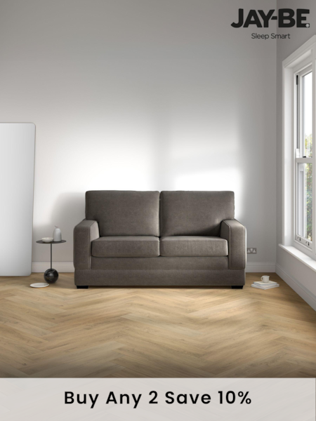 Jay-Be Brushed Twill Pewter Grey Urban 2 Seater Sofa Bed (B73181) | £1,135