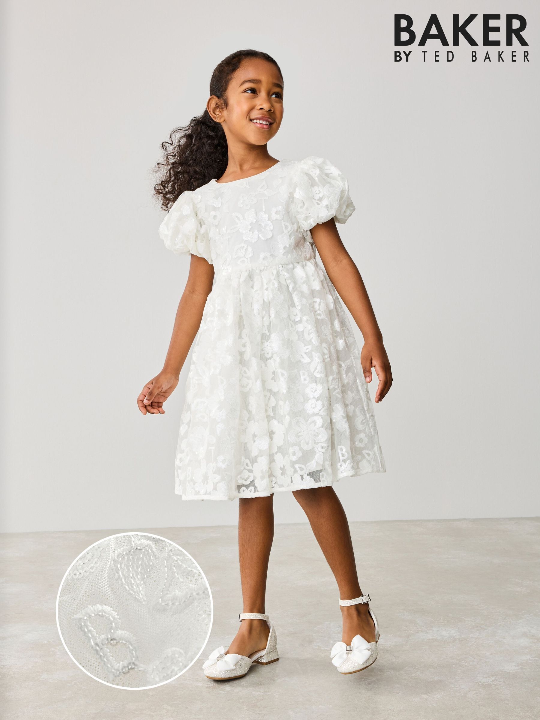 Girls White Sequin Dresses Next UK