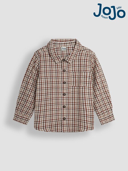 JoJo Maman Bébé Brown Tattersall Shirt (B73448) | £23