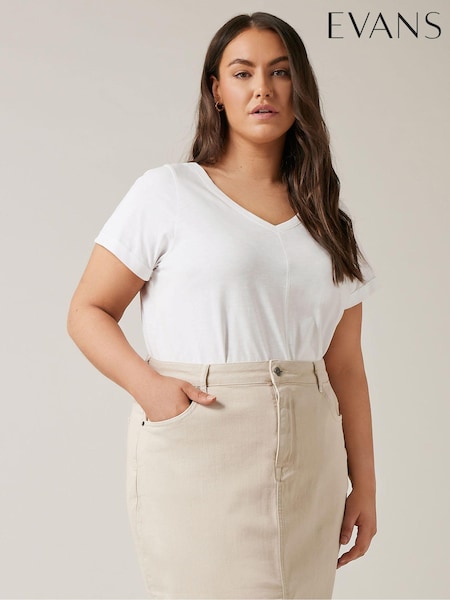 Evans Curve Pure 100% Cotton T-Shirt (B73451) | £19
