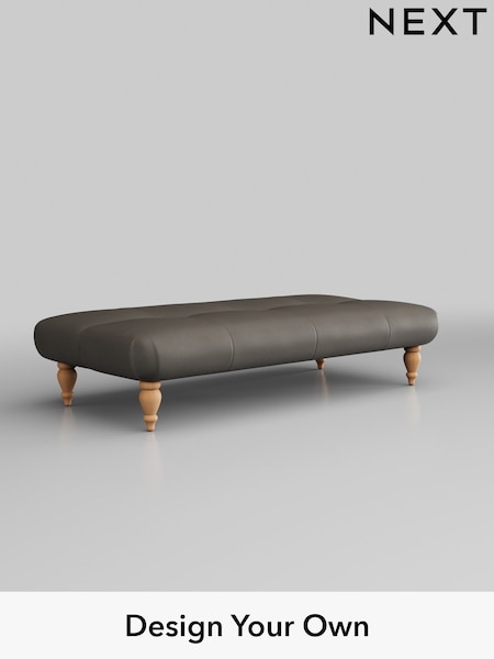 Turin Leather/French Grey Erin Buttoned Back Leather Deep Sit (B73598) | £550