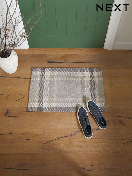 Grey Barton Check Doormat (B73769) | £24 - £32