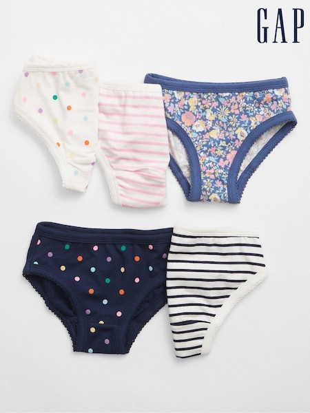 Gap White Print Briefs 5-Pack (B73930) | £18