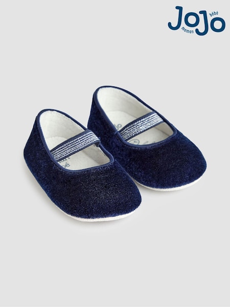 JoJo Maman Bébé Navy Ballet Pram Shoes (B74210) | £21 - £22