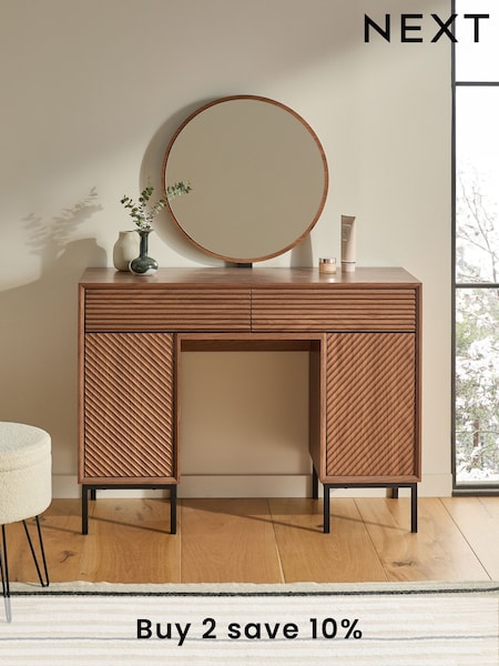 Dark Natural Marlow Oak Effect Console Dressing Table (B74236) | £499